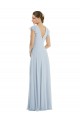 Buy Long Sea Glass Flutter Sleeves A-Line V-Back Formal Dress