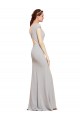 Buy Long Dark Navy Sleeveless A-Line Open Back Formal Dress