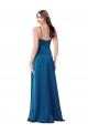 Buy Long Peacock Blue Sleeveless A-Line Low Back Formal Dress