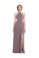 Buy Long Dusty Rose Sleeveless A-Line Low Back Formal Dress