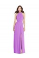 Buy Long Violet Sleeveless A-Line Open Back Formal Dress
