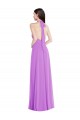 Buy Long Violet Sleeveless A-Line Open Back Formal Dress