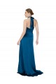 Buy Long Peacock Blue Sleeveless A-Line Open Back Formal Dress