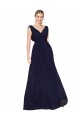 Buy Long Dark Navy Sleeveless A-Line Chiffon Formal Dress