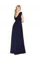 Buy Long Dark Navy Sleeveless A-Line Chiffon Formal Dress