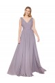 Buy Long Dusty Rose Sleeveless A-Line V-Back Formal Dress
