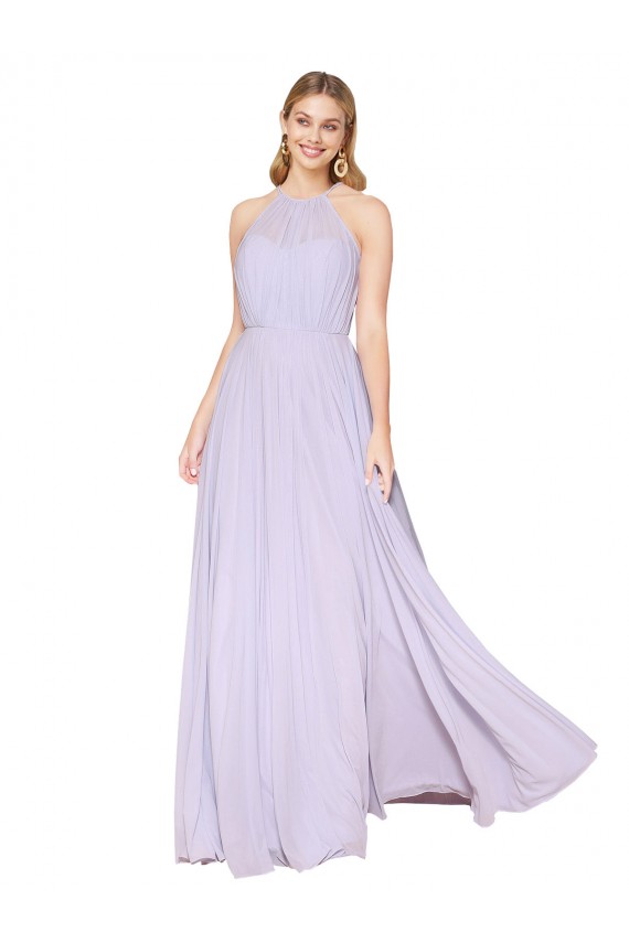 Buy Long Lilac Sleeveless A-Line Formal Dress
