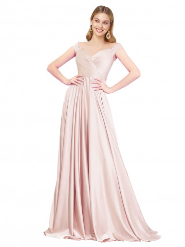 Buy Long Pink Sleeveless A-Line Formal Dresses
