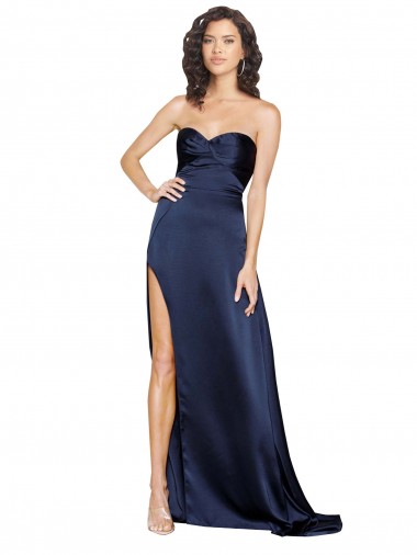 Buy Long Sapphire Sleeveless A-Line Low Back Formal Dress
