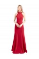 Buy Long Red Sleeveless A-Line Open Back Formal Dress