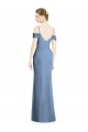 Buy Long Dusty Blue Cold Shoulder A-Line Open Back Formal Dress