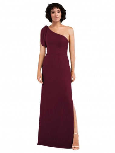 Buy Long Burgundy Sleeveless A-Line Chiffon Formal Dress