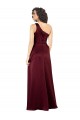 Buy Long Burgundy Sleeveless A-Line Silky Satin Formal Dress