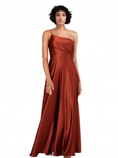 Buy Long Burnt Orange Sleeveless A-Line Black Tie Formal Dress