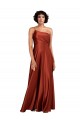 Buy Long Burnt Orange Sleeveless A-Line Black Tie Formal Dress