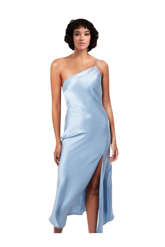 Buy Midi Length Light Sky Blue Sleeveless A-Line Formal Gowns