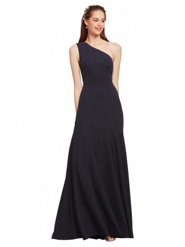 Buy Long Dark Navy Sleeveless A-Line Formal Dresses
