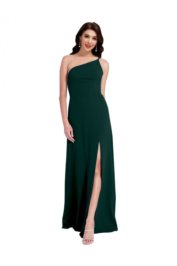 Buy Long Midnight Green Sleeveless A-Line Open Back Formal Dress