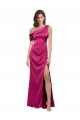 Buy Long Fuchsia Sleeveless A-Line Side Slit Formal Dress