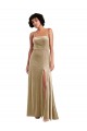 Buy Long Champagne Sleeveless A-Line Low Back Formal Dress