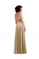 Buy Long Champagne Sleeveless A-Line Low Back Formal Dress