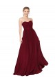 Buy Long Burgundy Sleeveless A-Line Formal Dresses