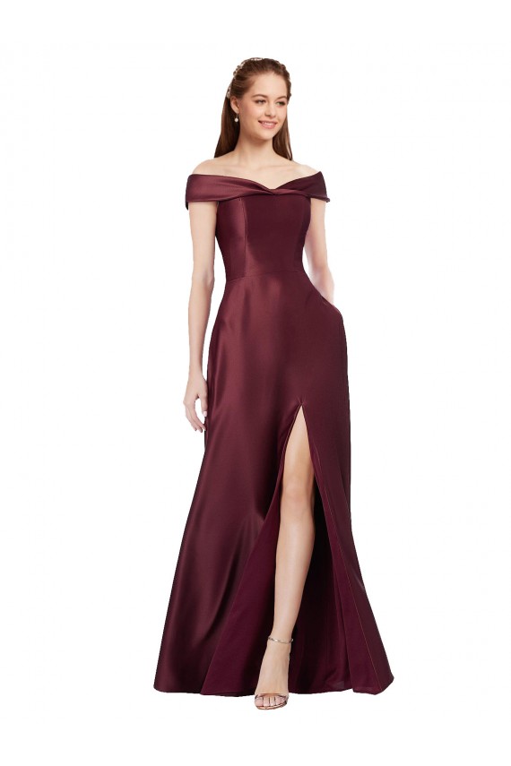Buy Long Burgundy Gold Cap Sleeves A-Line Black Tie Formal Dress
