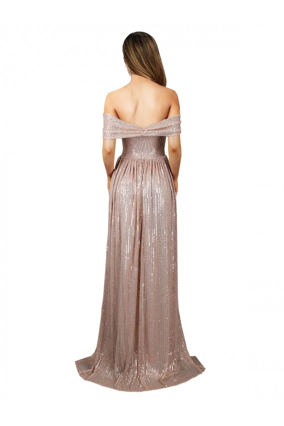 Buy Long Champagne Sleeveless A-Line Formal Dress