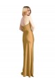 Buy Long Gold Sleeveless A-Line Formal Dress