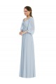 Buy Long Sea Glass Puff Sleeves A-Line Formal Dress