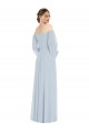 Buy Long Sea Glass Puff Sleeves A-Line Formal Dress