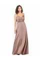 Buy Long Dusty Pink Sleeveless A-Line Formal Gowns
