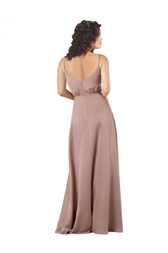 Buy Long Dusty Pink Sleeveless A-Line Formal Gowns