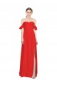 Buy Long Red Sleeveless A-Line Side Slit Formal Dress