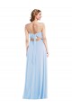 Buy Long Light Sky Blue Sleeveless A-Line Front Slit Formal Dress