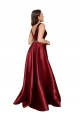 Buy Long Burgundy Sleeveless A-Line V-Back Formal Plus Size Formal Dress