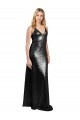 Buy Long Black Sleeveless A-Line V-Back Sequin Formal Dress