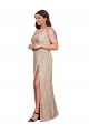 Buy Long Gold Sleeveless A-Line Black Tie Plus Size Formal Dress