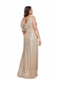 Buy Long Gold Sleeveless A-Line Black Tie Plus Size Formal Dress