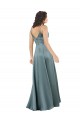 Buy Long Black Sleeveless A-Line V-Back Formal Dress