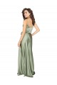 Buy Long Smoke Green Sleeveless A-Line V-Back Formal Dress