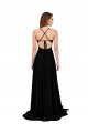Buy Long Black Sleeveless A-Line Open Back Black Tie Formal Dress