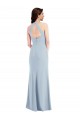 Buy Long Light Sky Blue Sleeveless A-Line Open Back Formal Dress