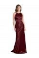 Buy Long Burgundy Gold Sleeveless A-Line Formal Dress