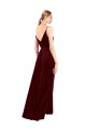 Buy Long Burgundy Sleeveless A-Line V-Back Formal Dress