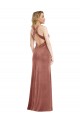 Buy Long Cinnamon Rose Sleeveless A-Line Open Back Formal Dress