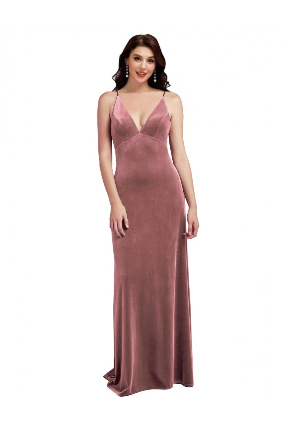 Buy Long Cinnamon Rose Sleeveless A-Line Low Back Formal Dress