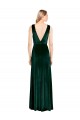 Buy Long Dark Green Sleeveless A-Line V-Back Formal Dresses