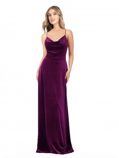 Buy Long Grape Sleeveless A-Line Open Back Formal Dress