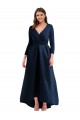 Buy Long Dark Navy Long Sleeves Ball Dress High Low Plus Size Formal Dress